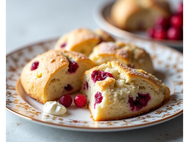 Freshly baked cranberry and orange scone
