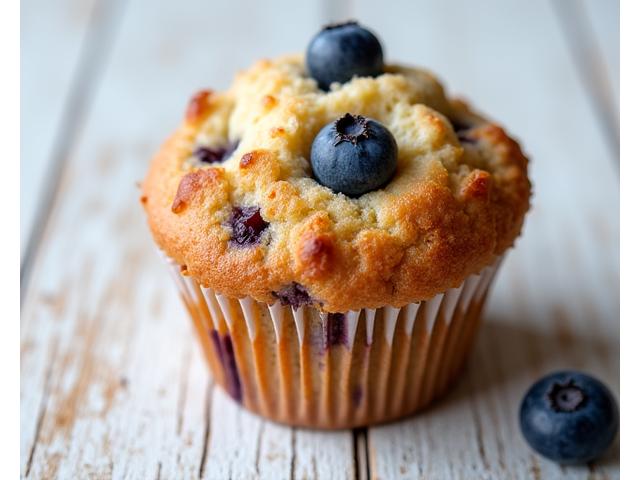 Vegan blueberry muffin with crumble topping